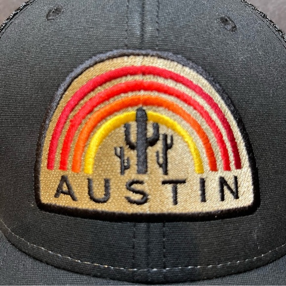 Legacy Men/Women’s Snap Back Hat Austin Graphic Black Arches Cactus Ball Cap - Picture 2 of 6